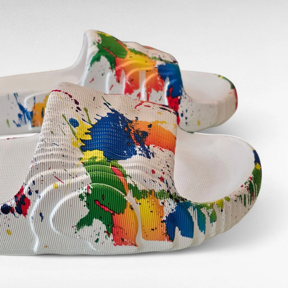 Colorful Paint Splatter Slides Size EU 41/42